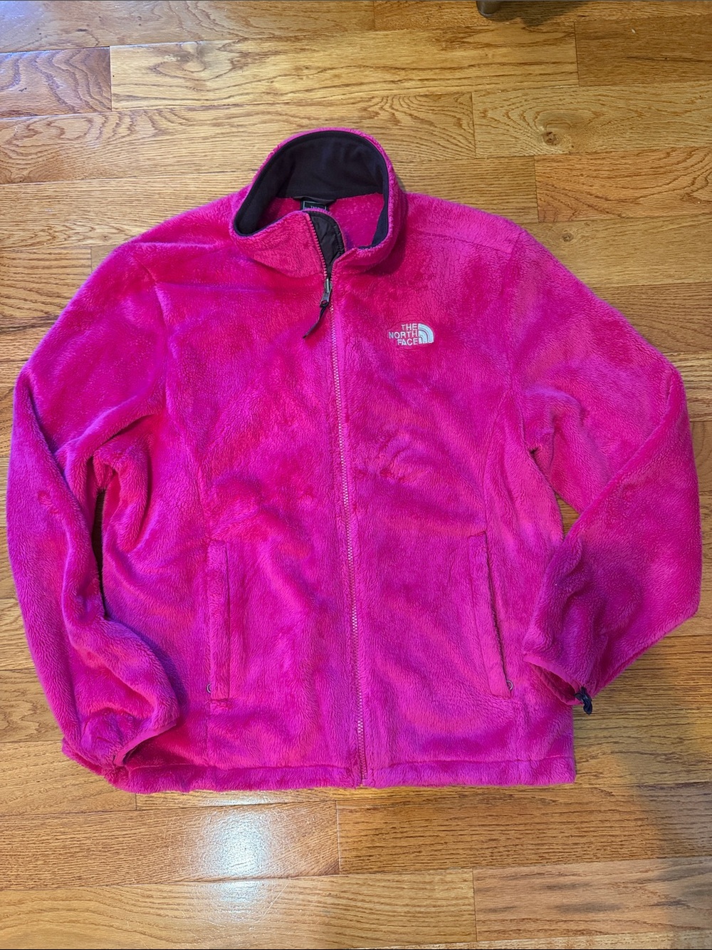 The North Face Women's Plush Full-Zip Teddy Jacket in Hot Pink